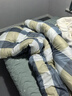雅鹿·自由自在被子秋冬季抗菌保暖棉大豆纖維被芯單雙人5斤150x200cm加州藍格 曬單實(shí)拍圖