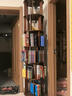 實(shí)木旋轉書(shū)架360度書(shū)柜置物架落地一體靠墻可移動(dòng)轉角夾縫小窄柜 6層胡桃色197cm_穩固不晃_可移動(dòng) 組裝 曬單實(shí)拍圖
