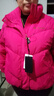 皮爾卡丹（pierre cardin）玫紅色甜美帶手套白鴨絨羽絨服外套女冬新款小個(gè)子短款加厚面包服 玫紅色版 2XL 建議【156斤-180斤】 曬單實(shí)拍圖