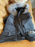 杰奧羽絨服女短款派克服工裝風(fēng)連帽90鵝絨冬季厚款商場(chǎng)同款狐貍毛領(lǐng) 100#暗夜黑 L (170) 曬單實(shí)拍圖