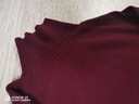100%純羊毛衫女氣質(zhì)百搭打底高領(lǐng)毛衣2026新款無(wú)縫堆堆領(lǐng)針織衫 酒紅 M 曬單實(shí)拍圖