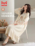 貓人女士睡衣睡裙女【精梳純棉防螨抑菌】法式家居服純欲公主風(fēng)米色 曬單實(shí)拍圖