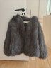 MSBEAST野獸小姐 芬蘭進(jìn)口整皮狐貍坎毛三角領(lǐng)皮草外套女冬季丨侘寂北島 深碳灰 M 曬單實(shí)拍圖