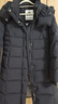 坦博爾鵝絨服女中長(cháng)款可脫卸帽收腰加厚保暖黑金羽絨服550790D能量黑170 曬單實(shí)拍圖