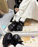 意爾康女鞋厚底小皮鞋女2026春季新款羊皮樂(lè )福鞋女英倫風(fēng)真皮單鞋女 黑色 36 曬單實(shí)拍圖