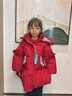 瑪米瑪卡（MOMOCO）兒童棉服外套新年服冬季棉衣棉襖韓版休閑童裝 828紅色   130    曬單實(shí)拍圖