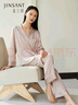 金三塔睡衣女真絲桑蠶絲素色簡(jiǎn)約可外穿簡(jiǎn)奢家居服 曬單實(shí)拍圖