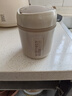 沃德百惠（WORTHBUY）早餐牛奶杯燕麥杯帶蓋勺外帶便攜不銹鋼湯杯保溫水杯 米白色480ML 曬單實(shí)拍圖