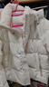 雪中飛羽絨服女短款馬卡龍色連帽面包服2025冬新款廓形顯瘦保暖 米白|8011 M /160/84A 曬單實(shí)拍圖