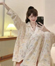 浪莎女士睡衣女春季新款薄可外穿卡通云朵棉長(cháng)袖長(cháng)褲森系家居服套裝 曬單實(shí)拍圖