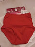 三槍三條裝女純棉高腰中年短褲大碼透氣舒適寬松媽媽款本命年三角內褲 大紅 3條 2XL (175/100) 曬單實(shí)拍圖