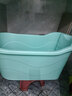 捷貝兒童洗澡桶寶寶浴桶嬰兒大號浴盆可坐小孩泡澡桶家用浴缸全身澡盆 淡綠色（0-15歲）加長(cháng)款 曬單實(shí)拍圖