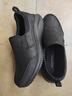 斯凱奇（Skechers）男鞋春秋2026新款一腳蹬穿脫鞋黑色商務(wù)鞋輕便軟底健步休閑老人鞋 BBK-全黑色 41.5 曬單實(shí)拍圖