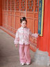 舟喜（ZHOUXI）女童新中式唐裝冬季兒童加絨漢服套裝2025新款女寶拜年服外套棉衣 粉色 110 曬單實(shí)拍圖