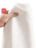 名創(chuàng  )優(yōu)品（MINISO）打底衫男冬季高級感內襯磨毛質(zhì)感半高領(lǐng)加絨長(cháng)袖t恤 白色 L  曬單實(shí)拍圖