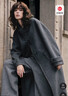ELLE【100%綿羊毛】灰色連帽毛呢外套女2025冬季新款新年長(cháng)款羊毛大衣 中灰 M 曬單實(shí)拍圖