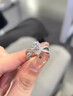 Grace Girl培育鉆石一克拉戒指女交叉皇冠鉆戒訂婚結婚情人節禮物送女友老婆 銀款1克拉培育鉆石戒指 9-20號圈口（聯(lián)系客服備注圈口） 曬單實(shí)拍圖