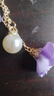 派欽適用于掛繩水鉆女掛件水晶鏈珠子配飾手機殼吊墜短款手腕帶 【淡雅紫】水晶花朵掛繩 曬單實(shí)拍圖