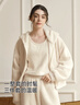 幸棉（LUCKMEEY）毛絨睡衣三件套秋女款冬加厚長(cháng)袖高級感可外穿抗靜電連帽家居服 曬單實(shí)拍圖