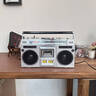 巴音盒8922復古磁帶機經(jīng)典卡帶機手提式播放機藍牙音箱U盤(pán)老式80年代收音機收錄機多功能雙聲道 鐵網(wǎng)銀色 曬單實(shí)拍圖