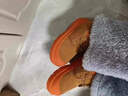 百麗踏系列品牌一博同款雪地靴男女款羊皮毛一體冬季加絨加厚保暖棉鞋 中幫-栗拼橘 37 曬單實(shí)拍圖