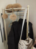 蟻伽 轉角衣帽架 掛衣架 落地衣帽架 家用臥室墻角收納架 奶油白160cm 曬單實(shí)拍圖