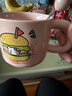 可愛(ài)fufu生日蛋糕馬克杯帶蓋勺陶瓷杯送女生高顏值有意義生日禮物 漢堡生日蛋糕杯+勺1個(gè)350ml 曬單實(shí)拍圖