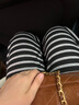 雪茜曼慵懶條紋褲女冬季加絨軟糯針織松緊腰抽繩設計高級感顯瘦闊腿褲 曬單實(shí)拍圖