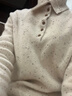 科蒙博卡2025秋冬新款彩點(diǎn)100%羊絨衫女翻領(lǐng)針織衫寬松偏厚毛衣 彩點(diǎn)米 M 曬單實(shí)拍圖