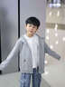 Q21小毛圈兒童衛衣外套連帽男女童春款拉鏈上衣棉感吸濕透氣水潤親膚 汽車(chē)灰 90 cm 曬單實(shí)拍圖