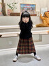 小豬彼特女童套裝2025新款冬裝洋氣時(shí)髦裙子兒童連衣裙女大童毛衣格子長(cháng)裙 4560紅色 120 cm 曬單實(shí)拍圖