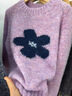 花花公子（PLAYBOY）圓領(lǐng)套頭毛衣秋冬季2025新款韓版彩色提花撞色減齡百搭針織衫上衣 紫色 L 【100-110斤】 曬單實(shí)拍圖