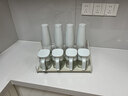 優(yōu)勤（YOUQIN）調料瓶鹽罐容器廚房家用高端調味盒玻璃油壺醬油醋分裝瓶組合套裝 【灰白9件】調料瓶*4+調料罐*4+置物架【內贈標簽貼】 曬單實(shí)拍圖