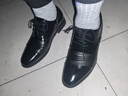 紅蜻蜓正裝皮鞋春秋商務(wù)內增高男鞋牛皮結婚新郎皮鞋WHA45340黑色44 曬單實(shí)拍圖
