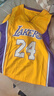 挽力奇湖人隊籃球服套裝男童女孩兒童球衣成人紀念版24號運動(dòng)背心短褲子 【V領(lǐng)】黃色科B-24號 M【150-155cm70-90斤】 曬單實(shí)拍圖