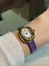 IFF珠寶馬君妍同款小鉆表女士手表復古真皮輕奢高級感女表生日禮物 暮山紫 曬單實(shí)拍圖