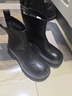 DAPHNE達芙妮黑色馬丁靴女2025春秋季新款厚底切爾增高西靴女款中筒短靴 曬單實(shí)拍圖