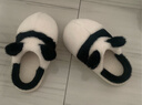 樸西大熊貓棉拖鞋女士居家毛毛拖鞋秋冬防滑保暖情侶 熊貓黑 37-38 曬單實(shí)拍圖