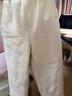 英氏（YEEHOO）女童褲子兒童長(cháng)褲中大童裝加絨褲保暖闊腿褲燈芯絨褲冬 米白 150  曬單實(shí)拍圖