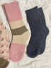 莫代爾4雙35%羊毛襪子女冬季加絨加厚毛圈中筒保暖女士襪子發(fā)熱抗寒襪子 曬單實(shí)拍圖