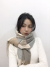 啄木鳥(niǎo)羊毛混紡高檔灰色格子圍巾女秋冬季加厚保暖大尺寸披肩百搭送禮物 卡其色 曬單實(shí)拍圖