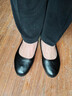 服務(wù)員工作鞋女黑色工裝鞋女士皮鞋平底防滑正裝職業(yè)面試女鞋單鞋 黑色 39 曬單實(shí)拍圖