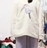 都市麗人睡衣女加絨加厚秋冬季珊瑚絨套頭可外穿冰淇淋套裝家居服米白M 曬單實(shí)拍圖