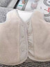 迪士尼（Disney）兒童羊羔絨馬甲男女童加絨背心嬰兒加厚馬夾中小童寶寶坎肩秋冬季 米白色 80 (適合10-17斤寶寶) 曬單實(shí)拍圖