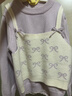 瑪米瑪卡（MOMOCO）兒童毛衣冬季厚款女童針織衫甜美假兩件毛衣 紫色 120 曬單實(shí)拍圖