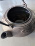 容山堂 蘇韻無(wú)涂層生鐵壺鑄鐵茶壺大容量大號砂鐵樹(shù)藤扇形龜甲紋 朱雀紋銅蓋生鐵壺 1200ml 曬單實(shí)拍圖