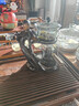 介屋功夫茶具套裝懶人自動(dòng)泡茶神器家用玻璃蓋碗磁吸茶壺茶杯三件套 奔月懶人茶具+金山（煙灰）6杯 曬單實(shí)拍圖
