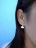 溥畔白色扇形耳釘2025年新款女高級感小眾設計輕奢氣質(zhì)耳環(huán)耳飾 白色扇形耳釘 曬單實(shí)拍圖