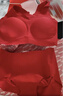 蕉內（Bananain）【趙露思同款】紅色計劃500A本命馬年女士無(wú)尺碼內衣褲文胸罩套裝 爆竹紅 均碼 曬單實(shí)拍圖