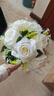 手捧花結婚領(lǐng)證道具仿真花婚禮裝飾花束求婚訂婚新娘伴娘玫瑰假花 【白色】手捧花束 尺寸（20*20cm） 曬單實(shí)拍圖